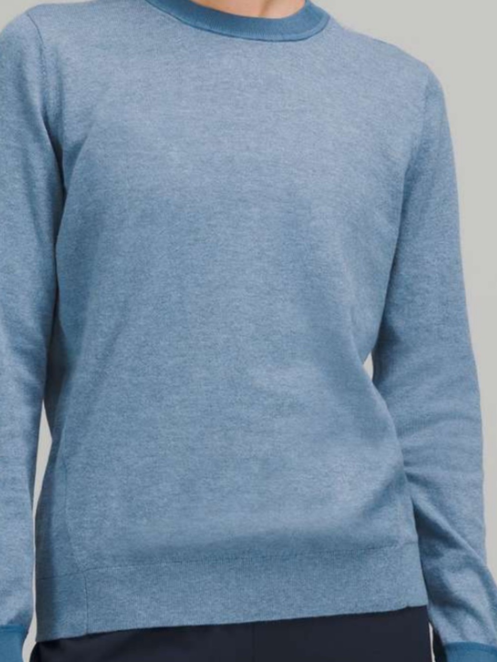 Lululemon Silk-Blend Crewneck Sweater in heathered soft denim 4